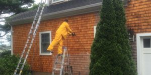 House siding being pressure washed by Mad Hatter